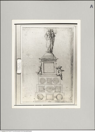 Vorderseite von Sotheby's [https://www.deutsche-digitale-bibliothek.de/content/lizenzen/rv-ez/] Entwurf eines Reliquienschreins mit Madonnenbekrönung - , bh607167_recto. Foto.