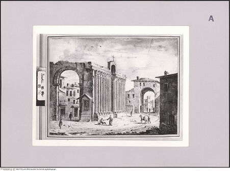 Vorderseite von Sotheby's [https://www.deutsche-digitale-bibliothek.de/content/lizenzen/rv-ez/] Der Säulenportikus von San Lorenzo Maggiore und die Porta Ticinese in Mailand von Norden - , bh607193_recto. Foto.