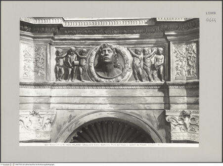 Vorderseite von Alinari [https://www.deutsche-digitale-bibliothek.de/content/lizenzen/rv-ez/] Puttenszenen und acht umkränzte Tondi mit figürlichen Büsten - Detail, bh607543_recto. Foto.