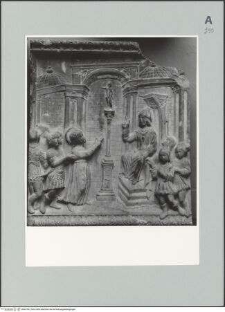 Vorderseite von unbekannt [https://www.deutsche-digitale-bibliothek.de/content/lizenzen/rv-fz/] Szenen aus dem Leben der heiligen Christina - Verhör der heiligen Christina, bh607567_recto. Foto.