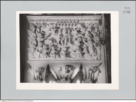 Vorderseite von unbekannt [https://www.deutsche-digitale-bibliothek.de/content/lizenzen/rv-fz/] Kanzel mit einer Szene aus der Apokalypse, Offenbarung des Johannes - Detail: Vorderseite, bh607607_recto. Foto.