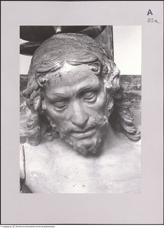 Vorderseite von Quattrone, S.d.F. [https://www.deutsche-digitale-bibliothek.de/content/lizenzen/rv-ez/] Kruzifix - Detail: Kopf, bh607660_recto. Foto.