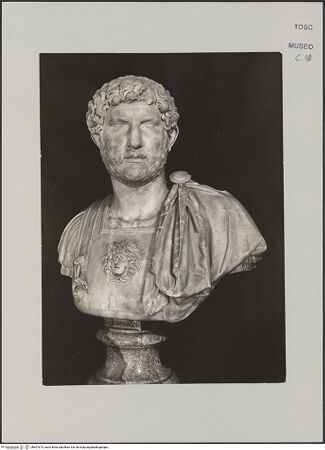 Vorderseite von Soprintendenza alle Gallerie Firenze [https://www.deutsche-digitale-bibliothek.de/content/lizenzen/rv-ez/] Büste des Hadrian - , bh607674_recto. Foto.