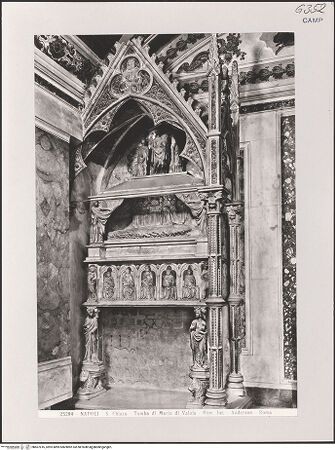 Vorderseite von Alinari [https://www.deutsche-digitale-bibliothek.de/content/lizenzen/rv-ez/] Grabmal der Maria von Valois (gest. 1328) - Gesamtansicht (vor 1943), bh607816_recto. Foto.