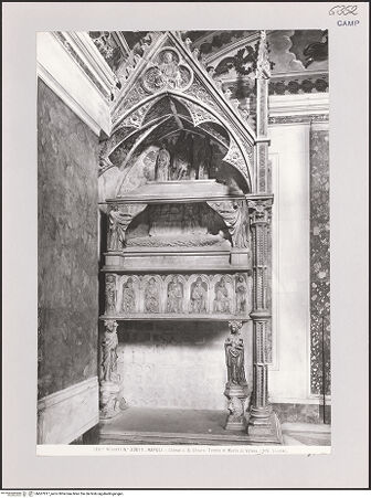 Vorderseite von Alinari [https://www.deutsche-digitale-bibliothek.de/content/lizenzen/rv-ez/] Grabmal der Maria von Valois (gest. 1328) - Gesamtansicht (vor 1943), bh607817_recto. Foto.