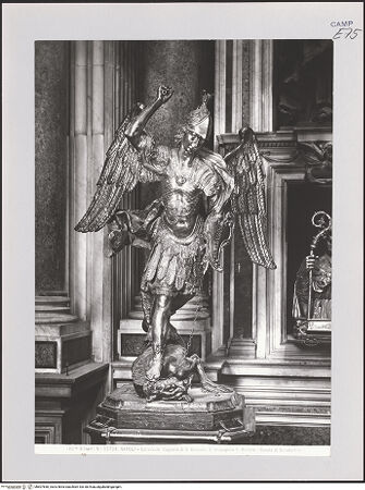 Vorderseite von Alinari [https://www.deutsche-digitale-bibliothek.de/content/lizenzen/rv-ez/] Der Erzengel Michael - Gesamtansicht, bh607850_recto. Foto.