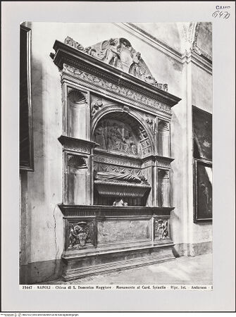 Vorderseite von Alinari [https://www.deutsche-digitale-bibliothek.de/content/lizenzen/rv-ez/] Grabmal des Filippo Spinelli (gest. 1616) - Gesamtansicht, bh607922_recto. Foto.