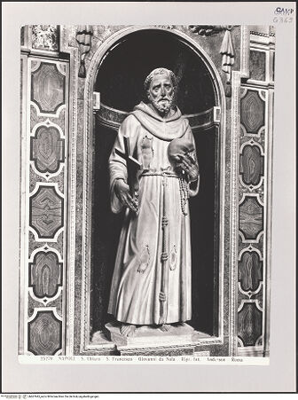 Vorderseite von Alinari [https://www.deutsche-digitale-bibliothek.de/content/lizenzen/rv-ez/] Heiliger Franziskus - Gesamtansicht, bh607945_recto. Foto.