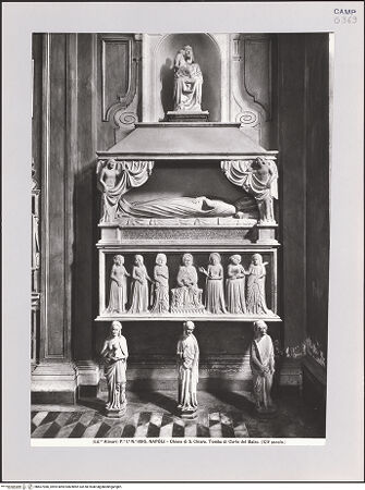 Vorderseite von Alinari [https://www.deutsche-digitale-bibliothek.de/content/lizenzen/rv-ez/] Grabmal der Isabella d'Apia (gest. 1375) - Frontalansicht, bh607980_recto. Foto.