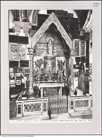 Vorderseite von Alinari [https://www.deutsche-digitale-bibliothek.de/content/lizenzen/rv-ez/] Grabmal für Antonio (und Onofrio) PennaChristus und Verkündigung - Gesamtansicht vor 1933, bh607983_recto. Foto.