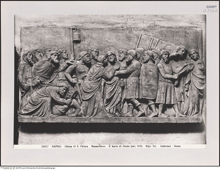 Vorderseite von Alinari [https://www.deutsche-digitale-bibliothek.de/content/lizenzen/rv-ez/] Gefangennahme Christi; Petrus und Malchus - Gesamtansicht, bh607991_recto. Foto.