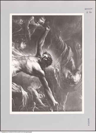 Vorderseite von Rigamonti [https://www.deutsche-digitale-bibliothek.de/content/lizenzen/rv-fz/] Der gekreuzigte Christus und die Seelen im Fegefeuer - Ausschnitt: Christus, bh608090_recto. Foto.