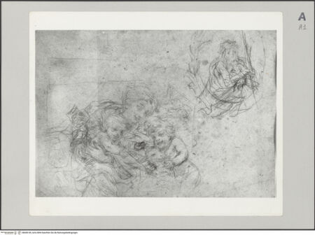 Vorderseite von Bibliotheca Hertziana [https://www.deutsche-digitale-bibliothek.de/content/lizenzen/rv-fz/] Studie männlicher RückenakteMadonna mit Kind und Johannesknaben, Schmerzensmann - Gesamtansicht, bh608149_recto. Foto.