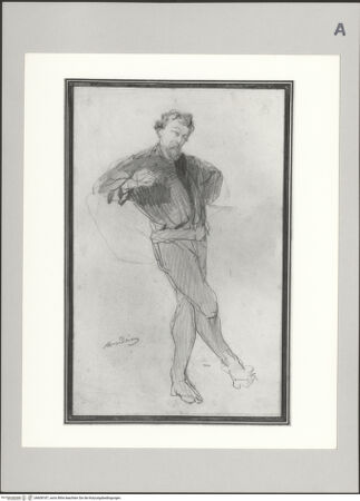 Vorderseite von Bibliotheca Hertziana [https://www.deutsche-digitale-bibliothek.de/content/lizenzen/rv-fz/] Stehende männliche Figur - , bh608187_recto. Foto.