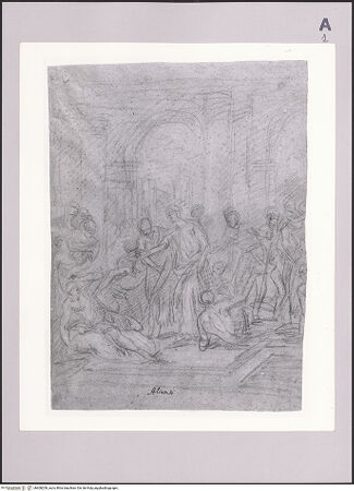 Vorderseite von Metropolitan Museum of Art [https://www.deutsche-digitale-bibliothek.de/content/lizenzen/rv-ez/] Die Heilung des Gelähmten am Teich Bethesda (Piscina probatica) - , bh608208_recto. Foto.