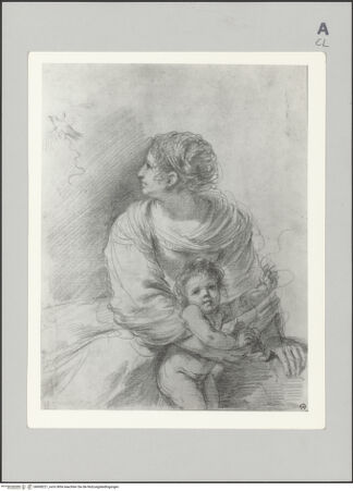 Vorderseite von Bibliotheca Hertziana [https://www.deutsche-digitale-bibliothek.de/content/lizenzen/rv-fz/] Madonna mit Kind und entflogenem Goldfink - , bh608221_recto. Foto.