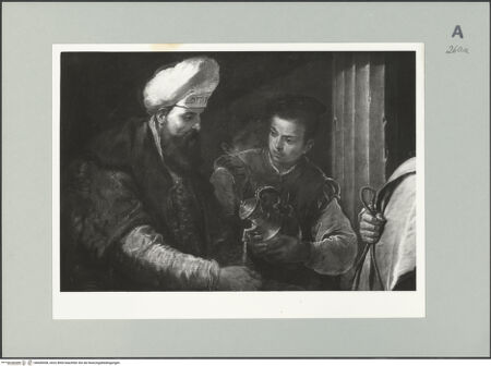 Vorderseite von unbekannt [https://www.deutsche-digitale-bibliothek.de/content/lizenzen/rv-ez/] Christus vor Pilatus - Detail, bh608308_recto. Foto.