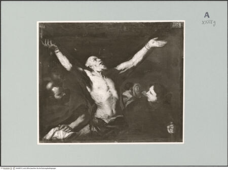 Vorderseite von Bayerische Staatsgemäldesammlungen [https://www.deutsche-digitale-bibliothek.de/content/lizenzen/rv-ez/] Kreuzigung des heiligen Andreas - , bh608313_recto. Foto.