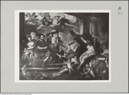 Vorderseite von Foto MAS (Barcelona) [https://www.deutsche-digitale-bibliothek.de/content/lizenzen/rv-ez/] Rubens malt die Allegorie des Friedens - , bh608316_recto. Foto.