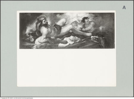 Vorderseite von Ditta Falanga, Mailand [https://www.deutsche-digitale-bibliothek.de/content/lizenzen/rv-ez/] Herkules auf dem Scheiterhaufen - , bh608321_recto. Foto.