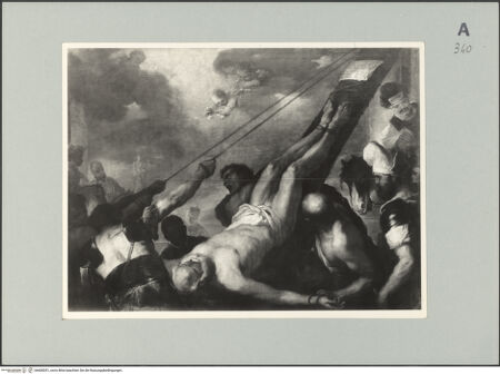 Vorderseite von Soprintendenza Gallerie - Napoli [https://www.deutsche-digitale-bibliothek.de/content/lizenzen/rv-ez/] Kreuzigung des heiligen Petrus - , bh608351_recto. Foto.