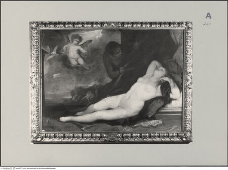Vorderseite von ICCD [https://www.deutsche-digitale-bibliothek.de/content/lizenzen/rv-ez/] Schlafende Venus mit Cupido und Satyr - , bh608375_recto. Foto.