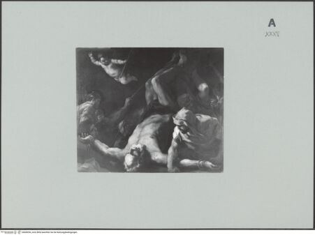 Vorderseite von Tigges, Rösle E. [https://www.deutsche-digitale-bibliothek.de/content/lizenzen/rv-ez/] Kreuzigung des heiligen Petrus - , bh608396_recto. Foto.