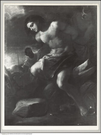 Vorderseite von unbekannt [https://www.deutsche-digitale-bibliothek.de/content/lizenzen/rv-ez/] Das Martyrium des heiligen Sebastian - , bh608448_recto. Foto.