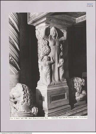 Vorderseite von Alinari [https://www.deutsche-digitale-bibliothek.de/content/lizenzen/rv-ez/] Grabmal der Katharina von Österreich - Caritas, bh608480_recto. Foto.