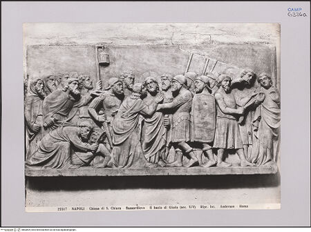 Vorderseite von Alinari [https://www.deutsche-digitale-bibliothek.de/content/lizenzen/rv-ez/] Gefangennahme Christi; Petrus und Malchus - Gesamtansicht, bh608509_recto. Foto.