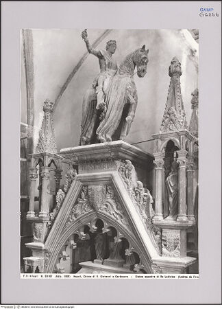 Vorderseite von Alinari [https://www.deutsche-digitale-bibliothek.de/content/lizenzen/rv-ez/] Grabmal des Königs Ladislaus (gest. 1414)Ladislaus und Verkündigung - Gesamtansicht, bh608514_recto. Foto.