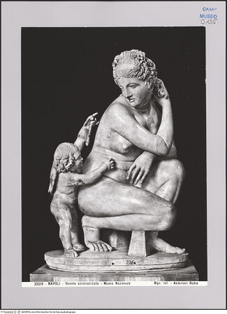 Vorderseite von Alinari [https://www.deutsche-digitale-bibliothek.de/content/lizenzen/rv-ez/] Kauernde Aphrodite mit Eros, nach einem griechischen Original des 3. Jahrhunderts v. Chr. (Doidalsas) - Gesamtansicht, bh608546_recto. Foto.