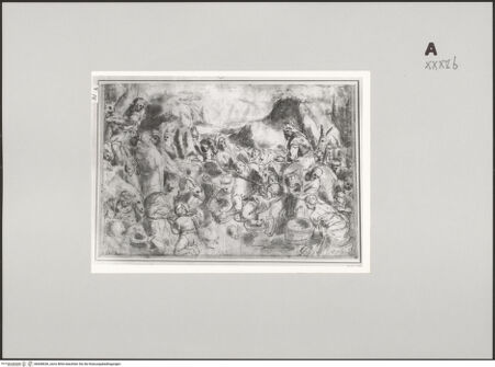 Vorderseite von Museum [https://www.deutsche-digitale-bibliothek.de/content/lizenzen/rv-ez/] Moses schlägt Wasser aus dem Felsen - , bh608636_recto. Foto.