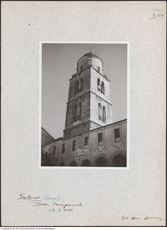 Vorderseite von Bibliotheca Hertziana [https://www.deutsche-digitale-bibliothek.de/content/lizenzen/rv-fz/] Duomo & San Matteo - Ansicht von Nordwesten, bh611346_recto. Foto: Schwarz, Heinrich Mathias.