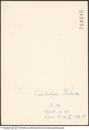 Rückseite von bh764040_recto