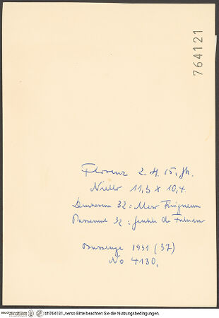 Rückseite von bh764121_recto