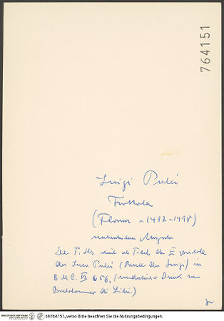 Rückseite von bh764151_recto