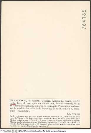 Rückseite von bh764165_recto