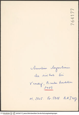 Rückseite von bh764177_recto