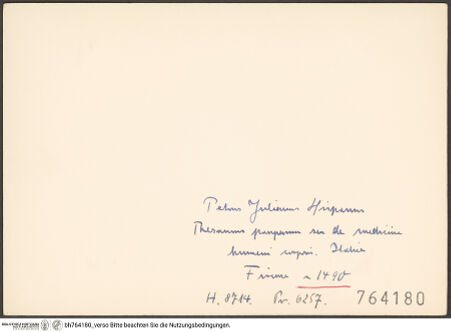 Rückseite von bh764180_recto