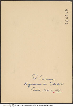 Rückseite von bh764195_recto