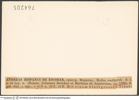 Rückseite von bh764205_recto