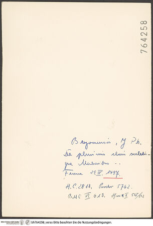 Rückseite von bh764258_recto