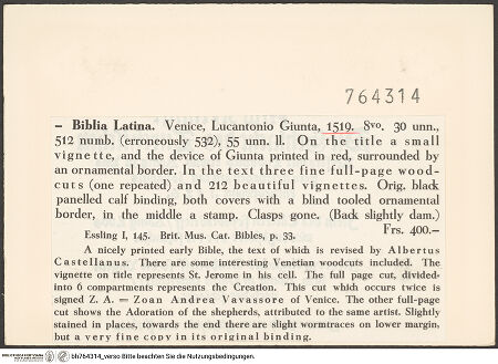 Rückseite von bh764314_recto