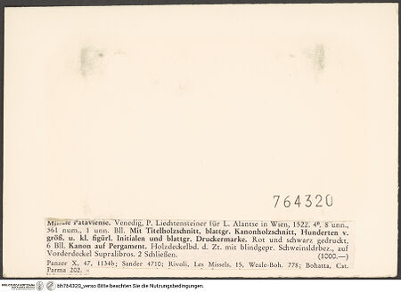 Rückseite von bh764320_recto