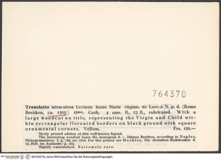 Rückseite von bh764370_recto