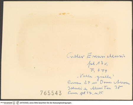 Rückseite von bh765543_recto