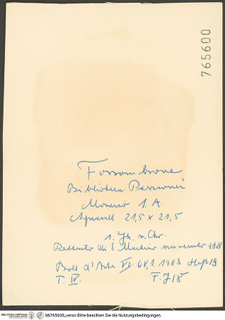 Rückseite von bh765600_recto