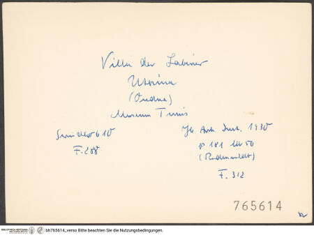 Rückseite von bh765614_recto