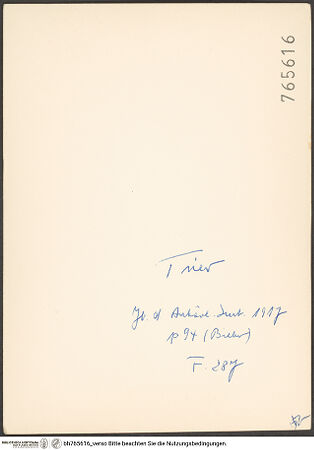 Rückseite von bh765616_recto